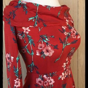 Colette red floral dress size xs